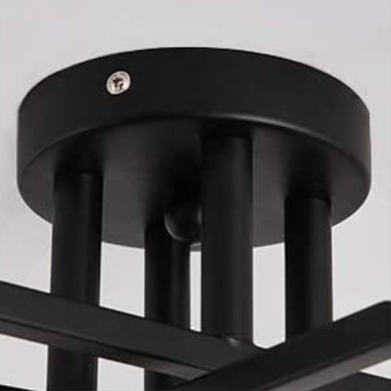 Industrial Semi Flush Light Fixtures Exposed Bulb Ceiling Lamp for Bedroom