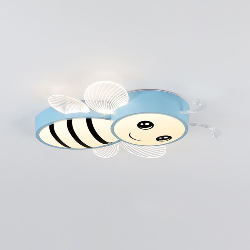 Accesorio de montaje empotrado Bee para niños, lámpara LED de plástico rosa/amarillo/azul cerca del techo para dormitorio de niños