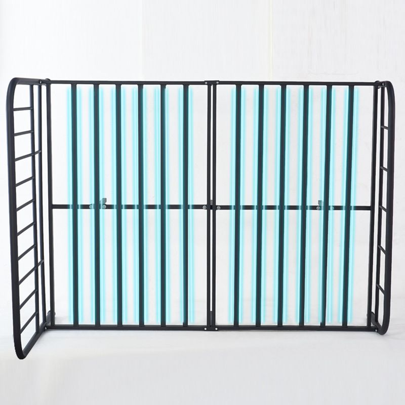 Black and White Open-Frame Bed Industrial Spindle Slat Bed With Custom Gold Legs