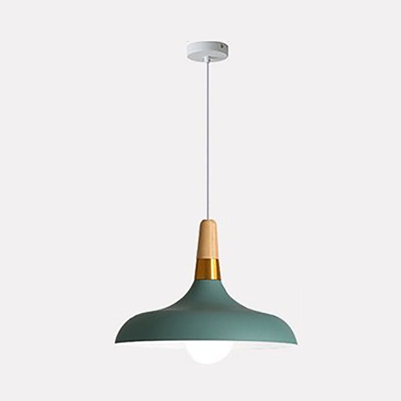 Metal Pot Cover Shape Hanging Lights Modern Style 1-Light Hanging Fixture for Bedroom