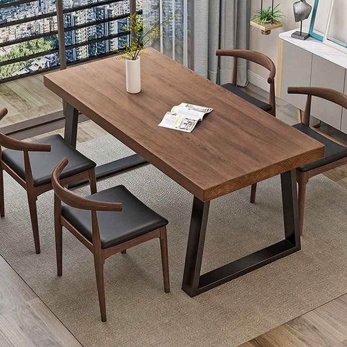 Solid Wood Dining Table Contemporary Dining Table with Sled Base