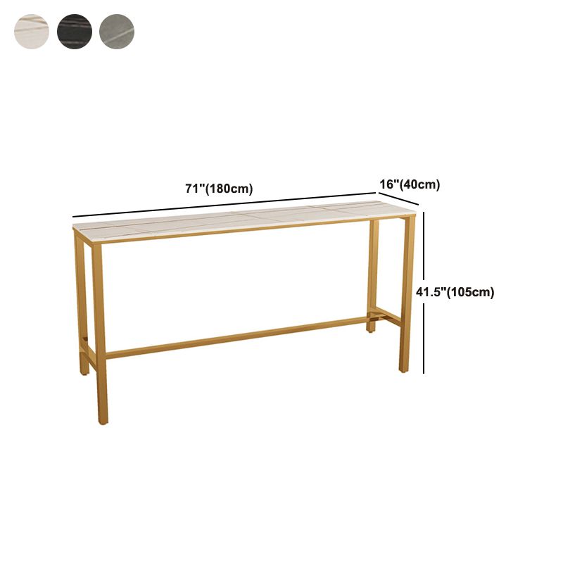 Modern Sintered Stone Bar Table Rectangle Dining Table for Kitchen Living Room