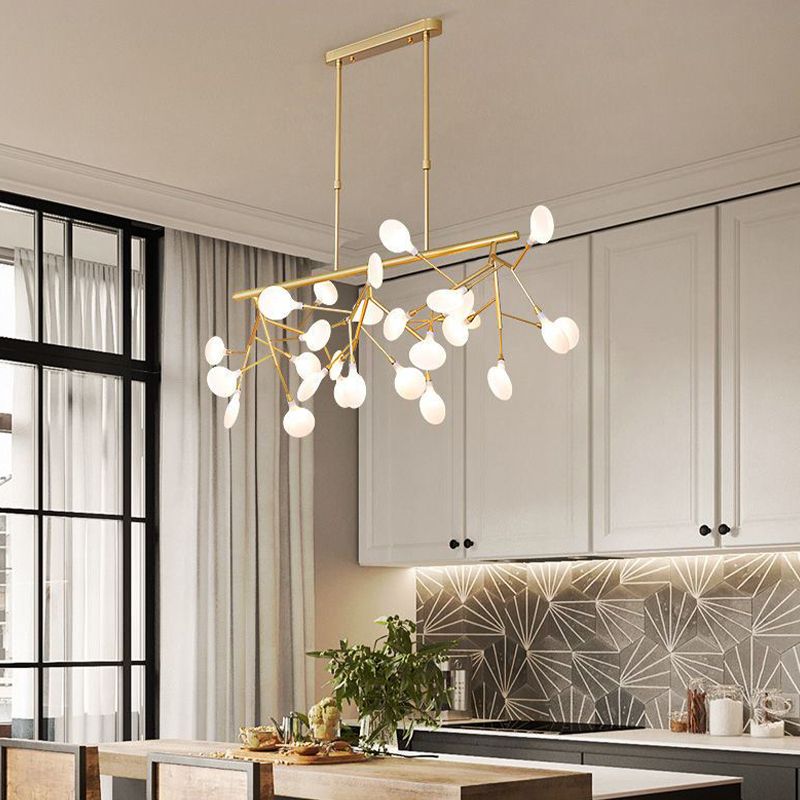 Metal Hanging Pendant Lights Living Room 27 Heads Creative Modern Island Lamps