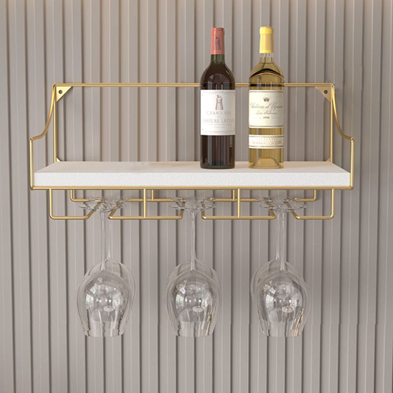 16.9" x 9" x 7" Modern Wine Holder Rack Meta Wall Mounted Wine Jail with Shelf