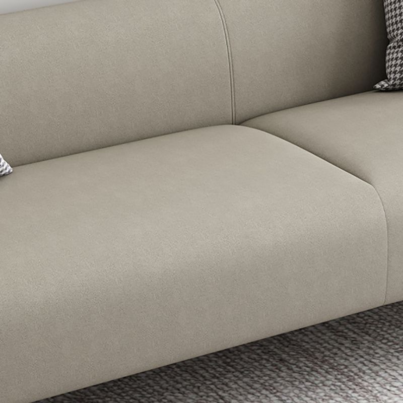 3-Seater Faux Leather Sofa with Pilows 25.6" H Tuxedo Arm Sofa