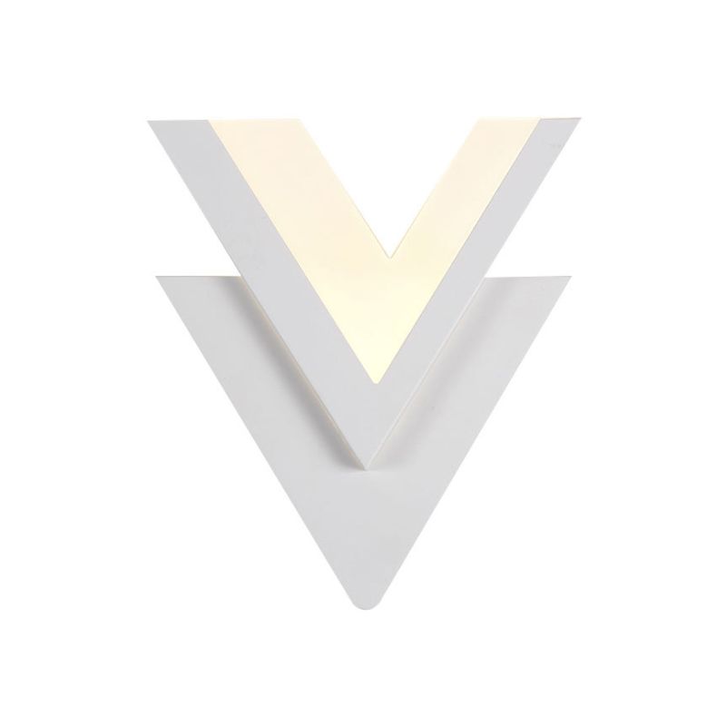 Double-V Bedroom Sconce Light Acrylic LED Simplicity Wall Lighting Fixture in Warm/White