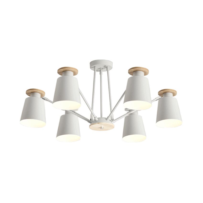 Rotatable Bucket Shade Chandelier Nordic Simple Metal Pendant Light for Living Room