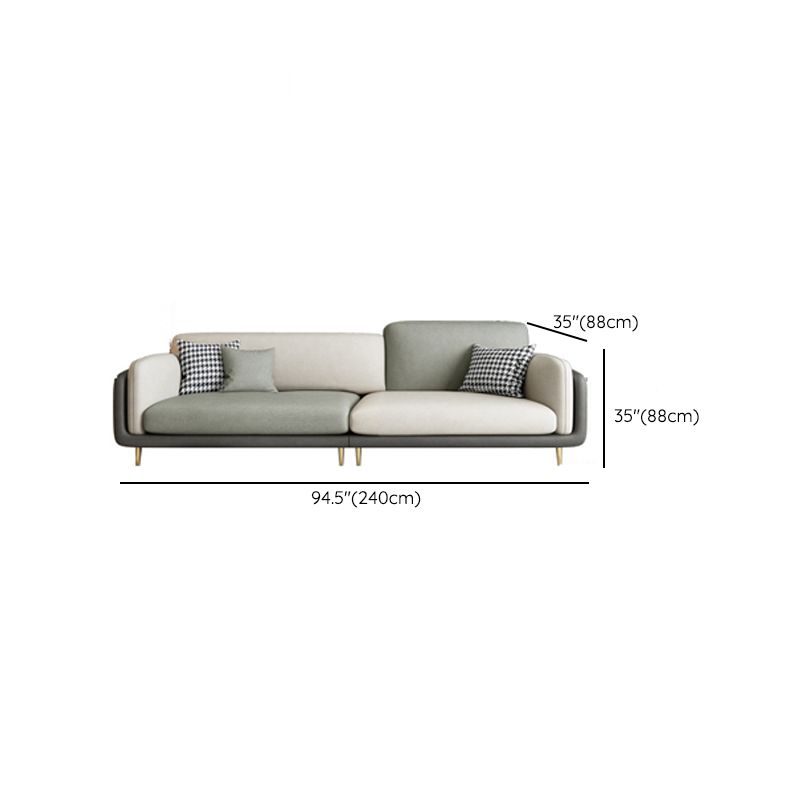 Contemporary 34.65" H Faux Leather Square Arm Sofa for Living Room