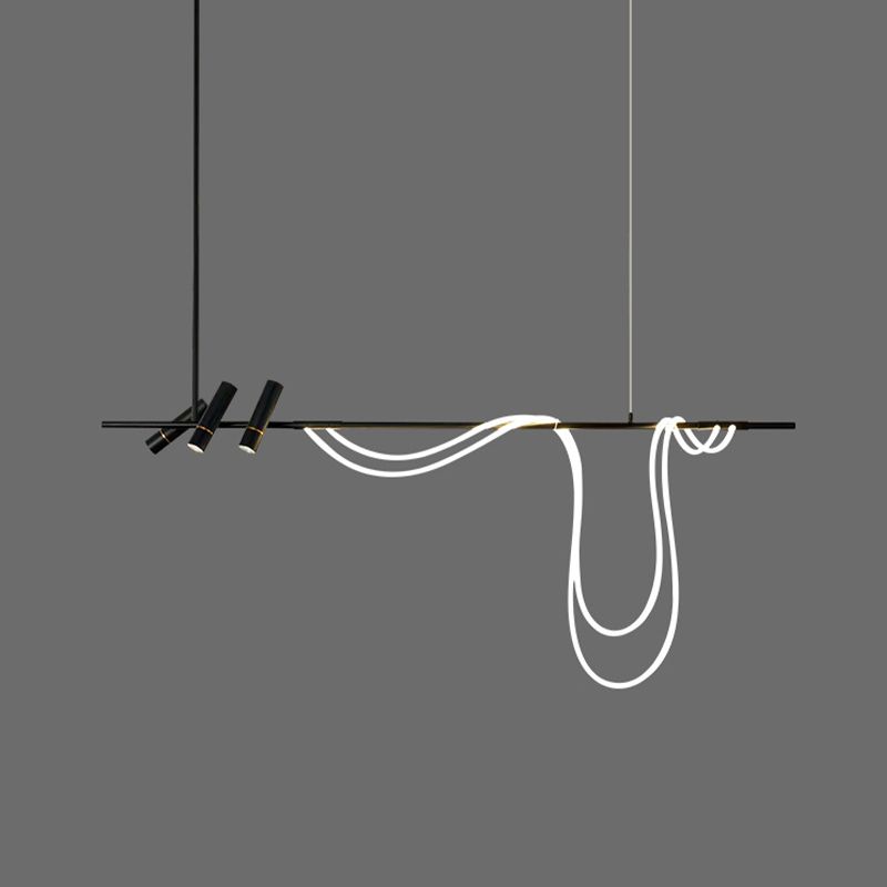Unique Shape Modern Pendant Lighting Fixtures 5 Lights Island Light Fixture for Dining Room