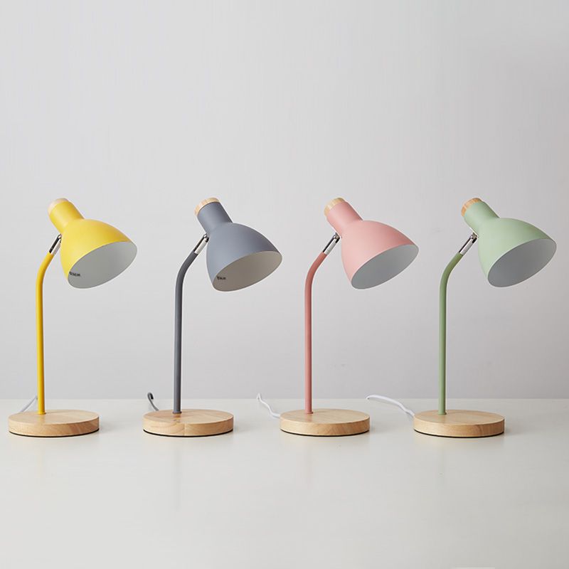 Rotatable Dorm Room Table Lamp Metallic 1 Bulb Nordic Nightstand Light