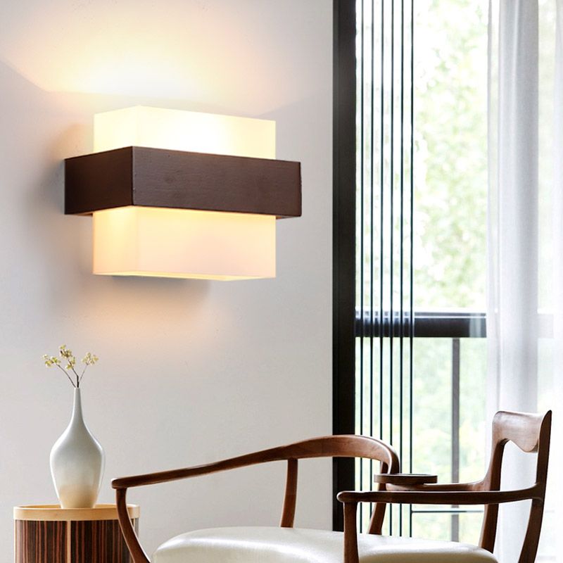 Lumières murales en bois de style moderne Lumières murales créatives pour le salon de la chambre à coucher de l'hôtel