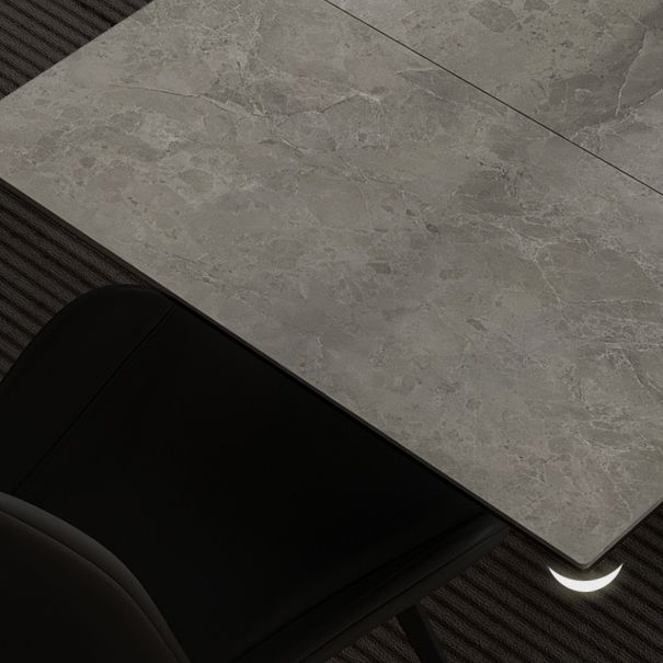 Mesa de comedor de lujo tradicional rectángulo Mesa de piedra sinterizada con doble pedestal