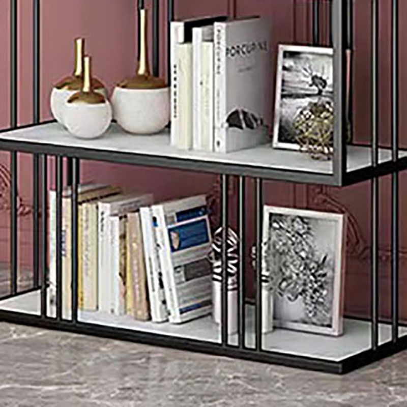 Open Vertical Etagere Bookshelf Industrial Iron Frame Manufactured Wood Shelf Bookshelf