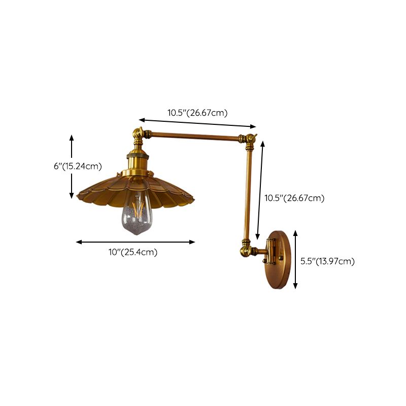 Modern Wall Light Fixture Metal 1 Light Wall Mounted Lighting in Gold Finish