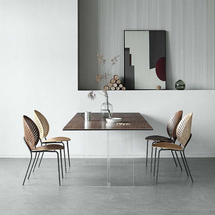 Rectangle Dining Table Acrylic Base Table for Kitchen Dining Room