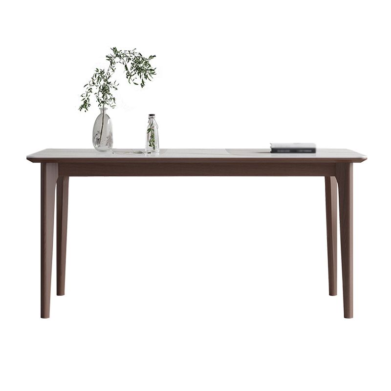 Rectángulo 4 patas mesa de medio siglo color blanco mesa fija de piedra sinterizada