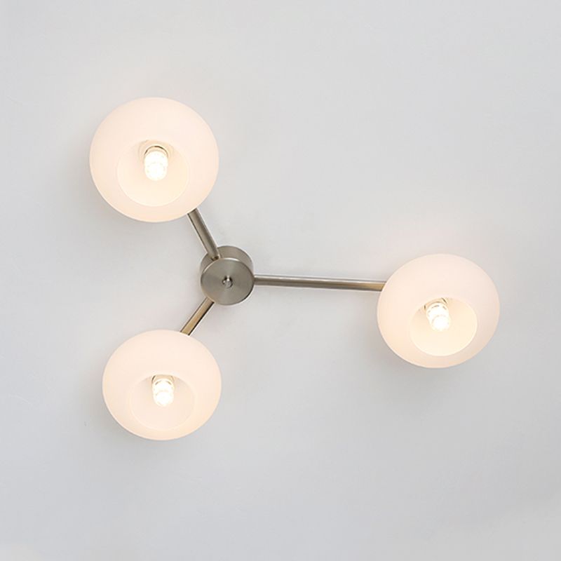 Modern Style Ceiling Lamp Glass Shade Flush Mount Light Fixture