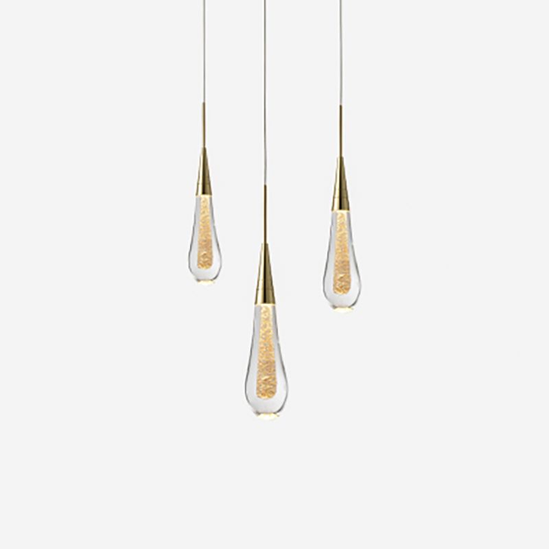 Modern Luxury LED LED Light Light Electroplate Alluminio Teacropplesso con l'ombra di cristallo