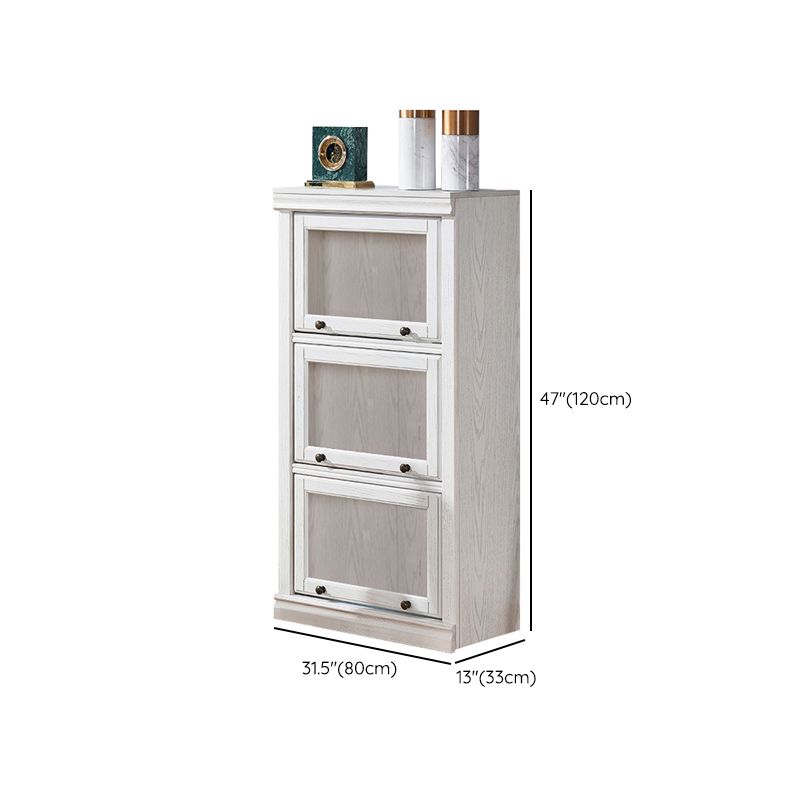 Modern Standard Bookcase Wooden White Bookshelf with Cabinets