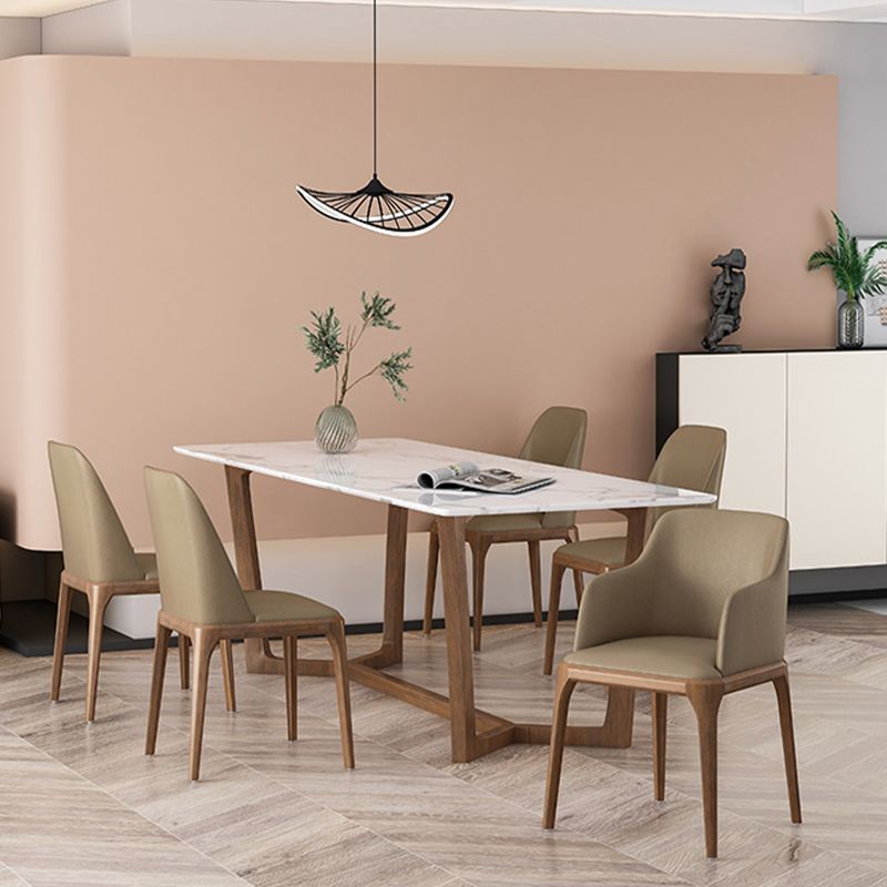 Eigentijdse eetkamerstoelen eetstoelen met armloze zijstoelen met houten benen
