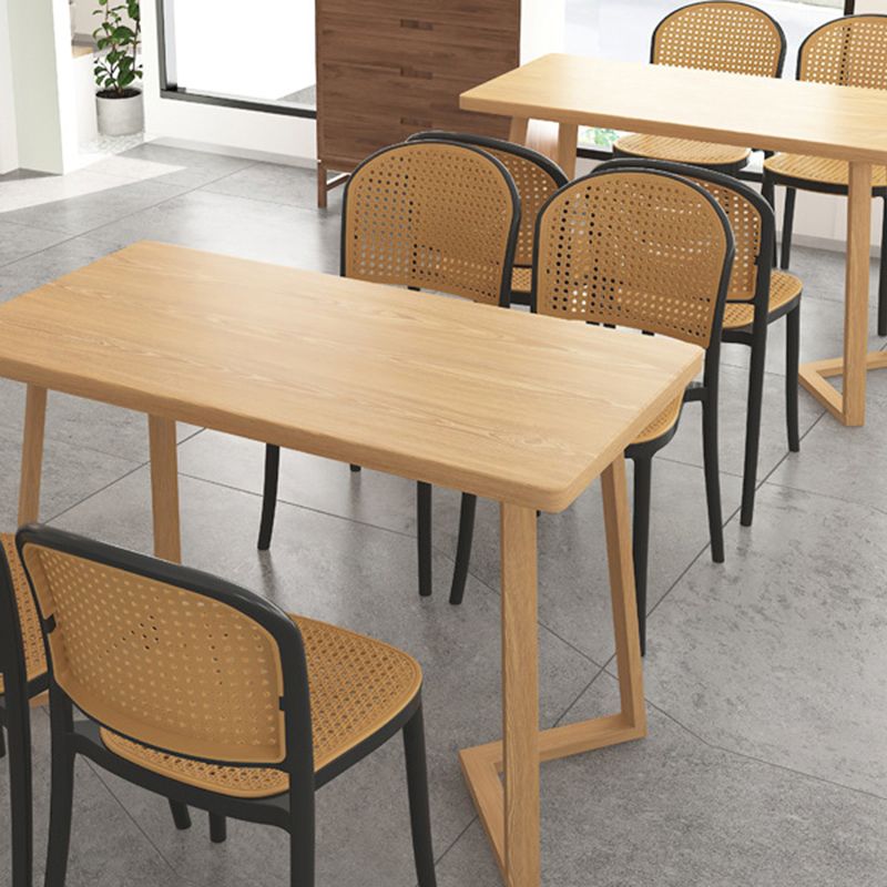 Nordic Style Armless Side Chairs Open Back Chair with Plastic Legs for Home Use