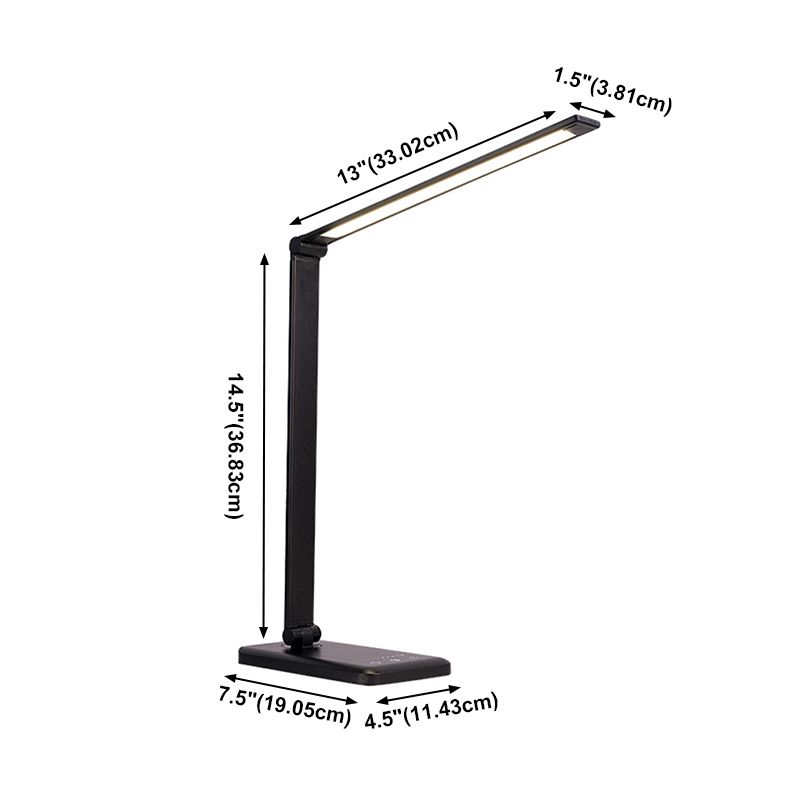 Lámpara de mesa USB con control táctil, Luz de mesa LED de plegado de tareas de metal para dormitorio