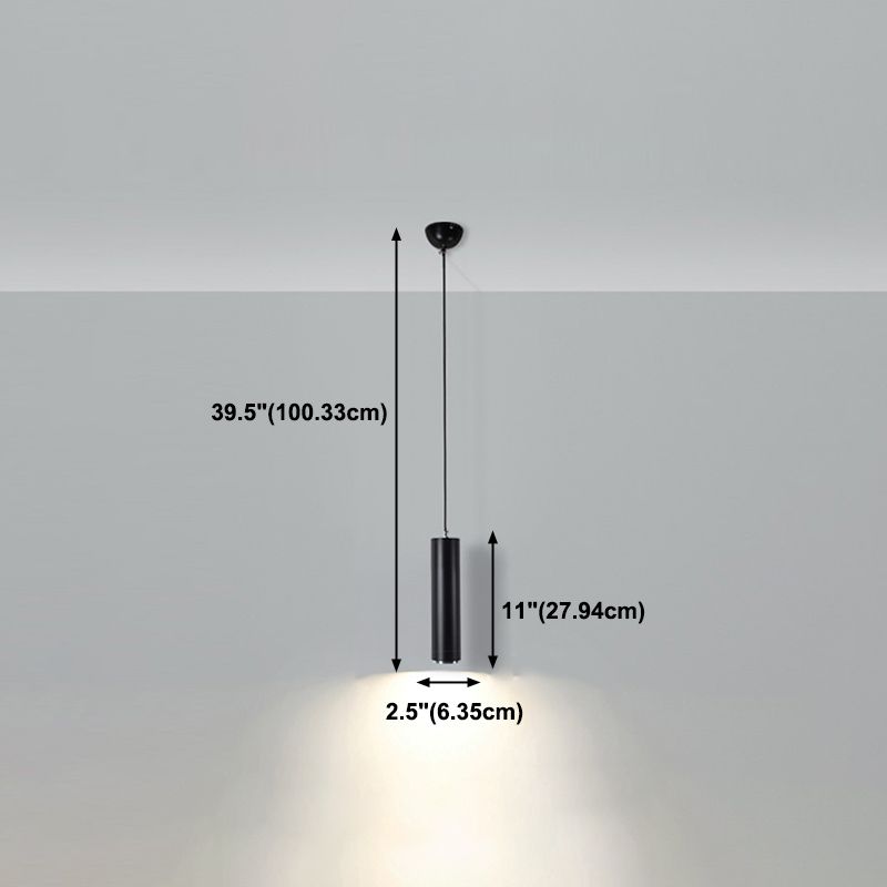 Forme cylindrique Métal Hanging Light Moderne Style 1 Lumière Lumière Lumière