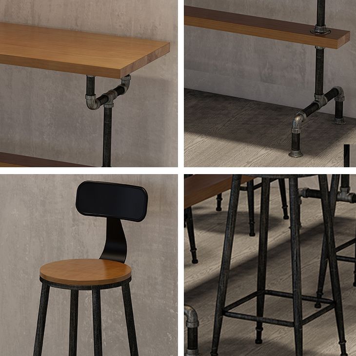 Modern Solid Wood Counter Height Set 1/2/4/7 Pieces Indoor Natural Counter Set