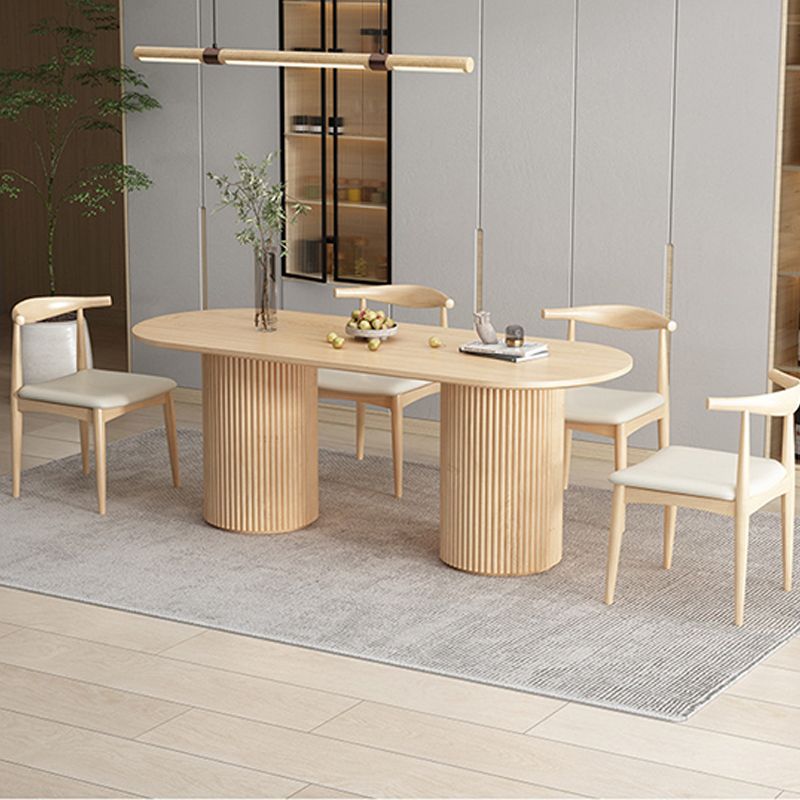 Contemporary Solid Wood Dining Table Oval Dining Table for Home Use