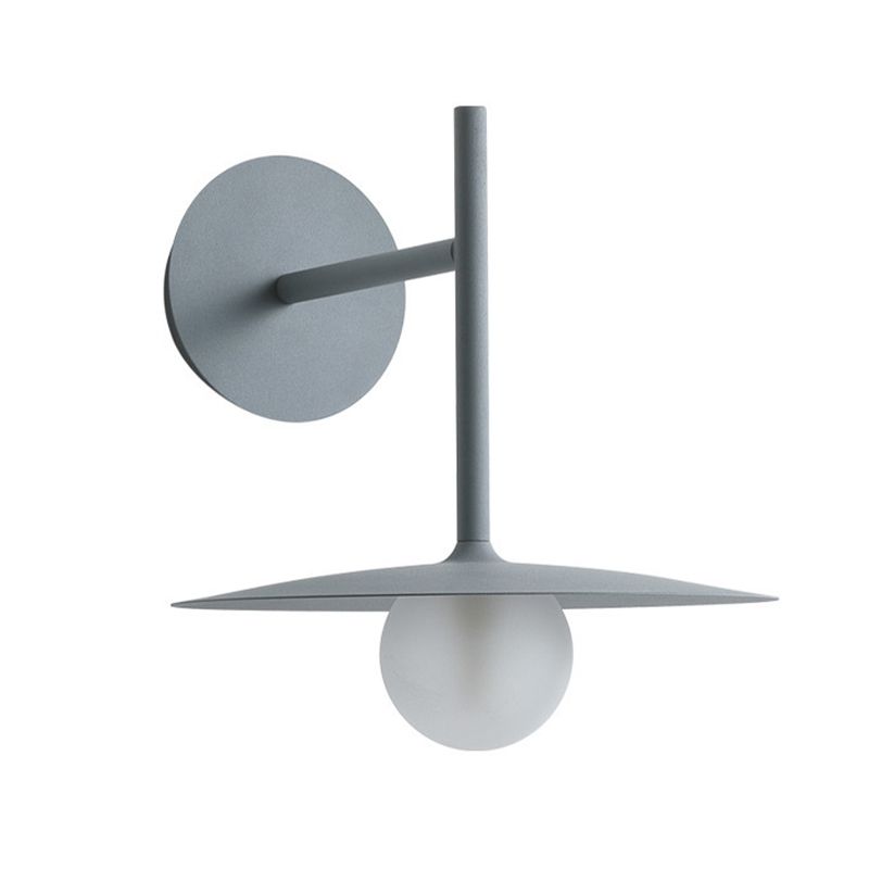 Modern Single Wall Mounted Sconce Metal Wall Light in White/Black/Grey