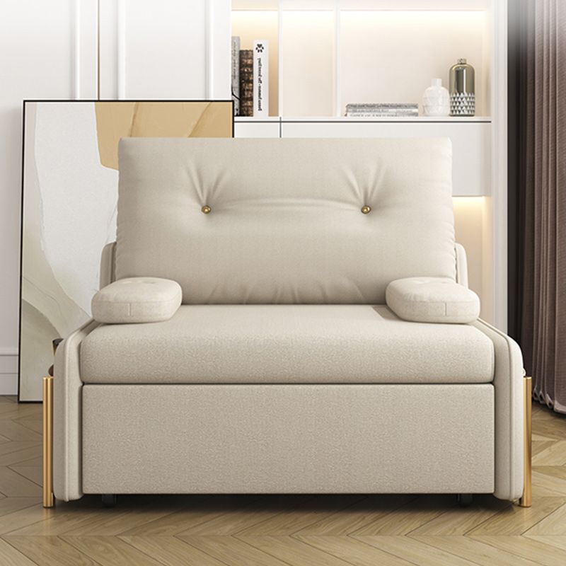 Modern Sofa Bed Twin-size Faux Leather Tufted Futon and Mattress with Storage