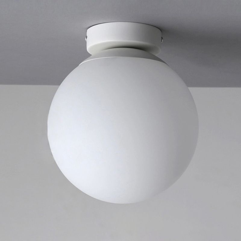 Spherical Living Room Flush Mount Ceiling Light Fixture Glass Modern Flush Ceiling Light in White