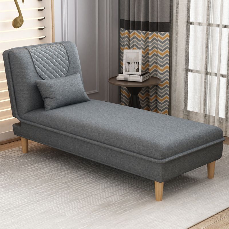 Armless Chaise Lounge Couch Adjustable Gears Chaise with Polyester Blend