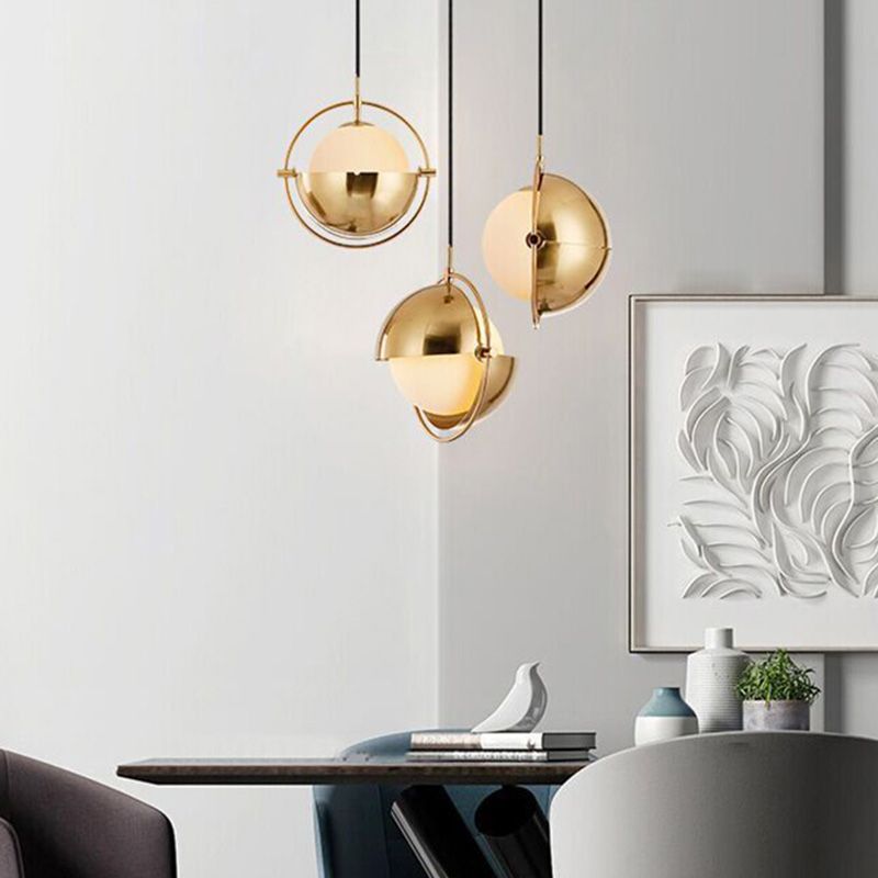 Accesorio de iluminación colgante contemporáneo Luz de techo esférico con sombra de vidrio