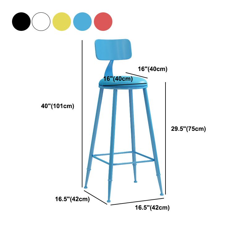 Industrial Dessert Shop Low Back Stool Matte Finish Upholstered Bar Stools