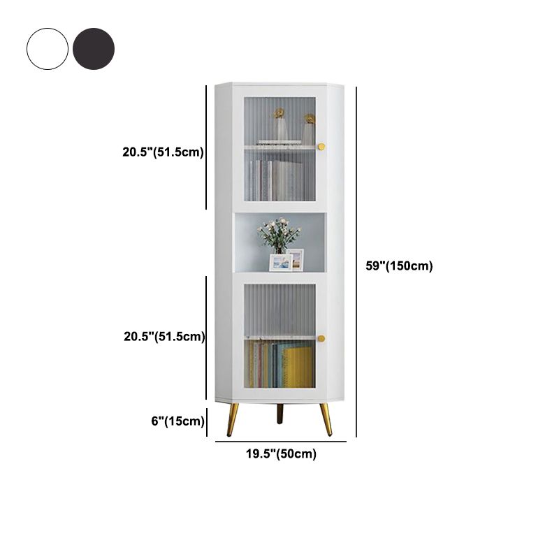 Corner Wood Accent Cabinet with 2 Door Contemporary Side Cabinet