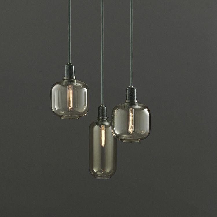 Moderner künstlerischer Stil Single Hanging Lampe Marmor Geometrische Anhänger Licht mit Glasschatten