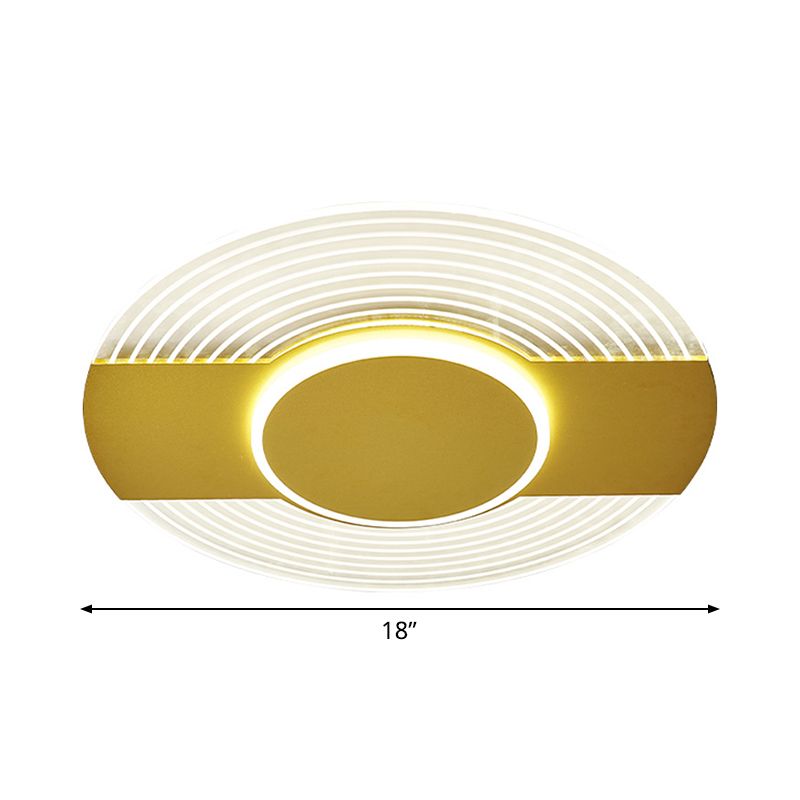 Ultrathin Disc LED Flushmount Lighting Simple Acrylic Gold LED Ceiling Flush Mount in Warm/White Light