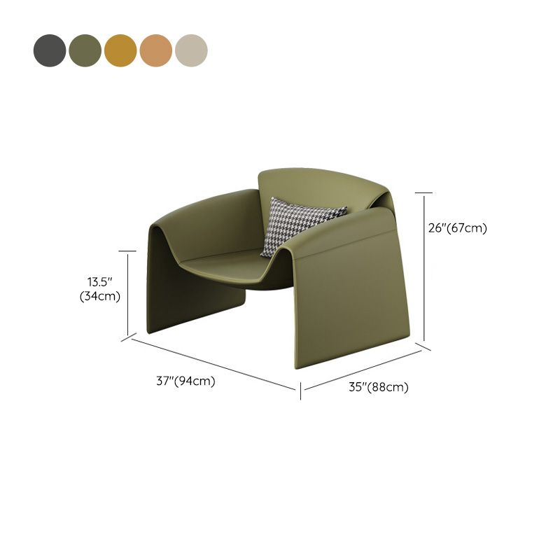 Fixed Back Sled Arms Armchair Mid-century Modern Accent Armchair