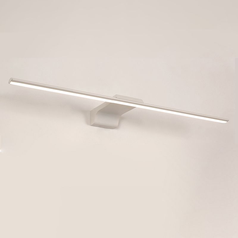 Acconde da muro di tonalità lineare a 1 luce moderna moderna illuminazione da parete specchio in stile semplice in bianco