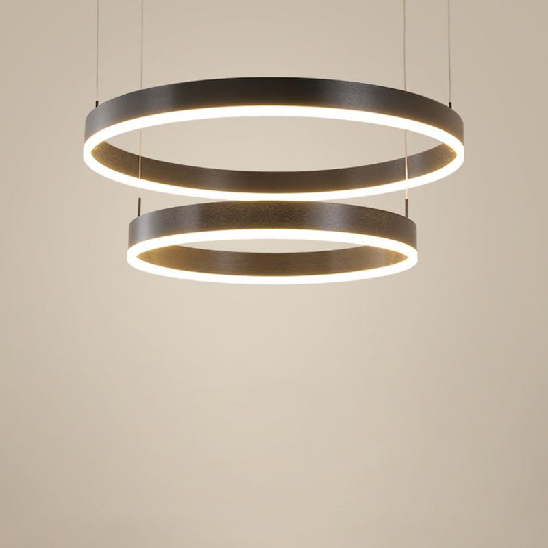 2-laag kroonluchter licht minimalistische stijl cirkelvormige metalen hanglamp voor slaapkamer