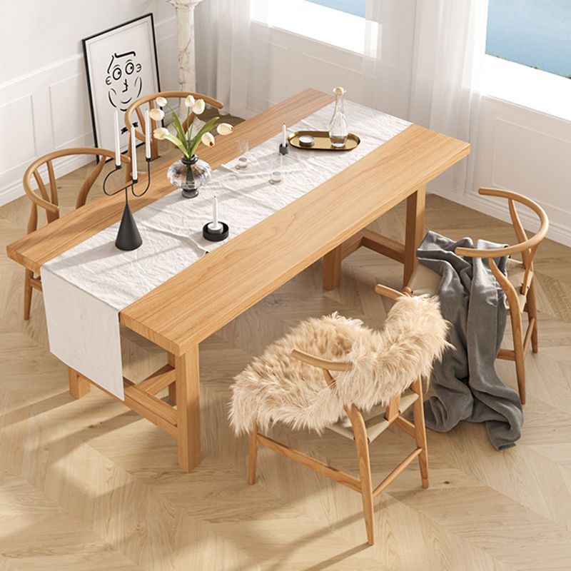 Modern 1/2/3/4/5 Pieces Dining Set Rectangle Pine Wood Dining Table for Dining Room