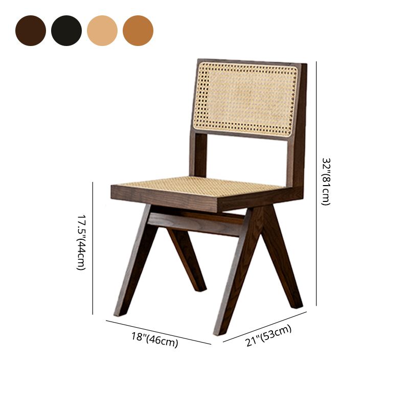 Traditionele stijl eetstoelen keukenarmloze zijstoelen met houten benen