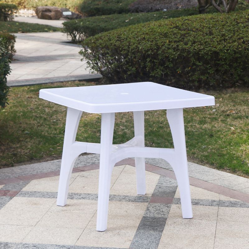 Modern Waterproof Geometric Courtyard Table Plastic Frame Outdoor Table