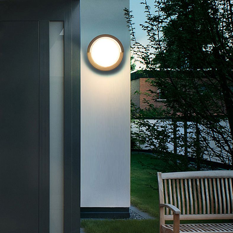 Fissature di illuminazione contemporanea con ombra acrilica arrotonda lampada esterna