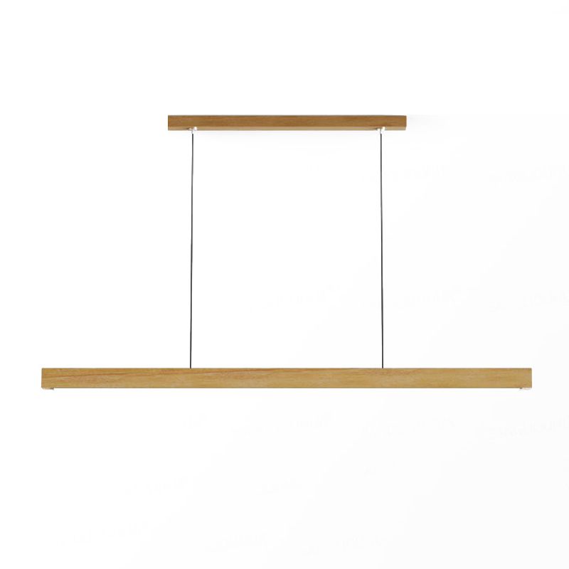 1 Light Linear Pendant Light Fixture Contemporary Metal Hanging Light in Brown