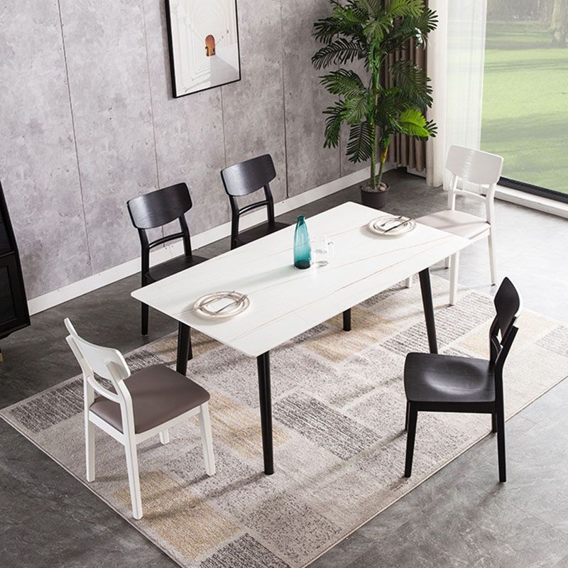 Wood Kitchen Dining Side Chair Ladder Back Side Chair in Black