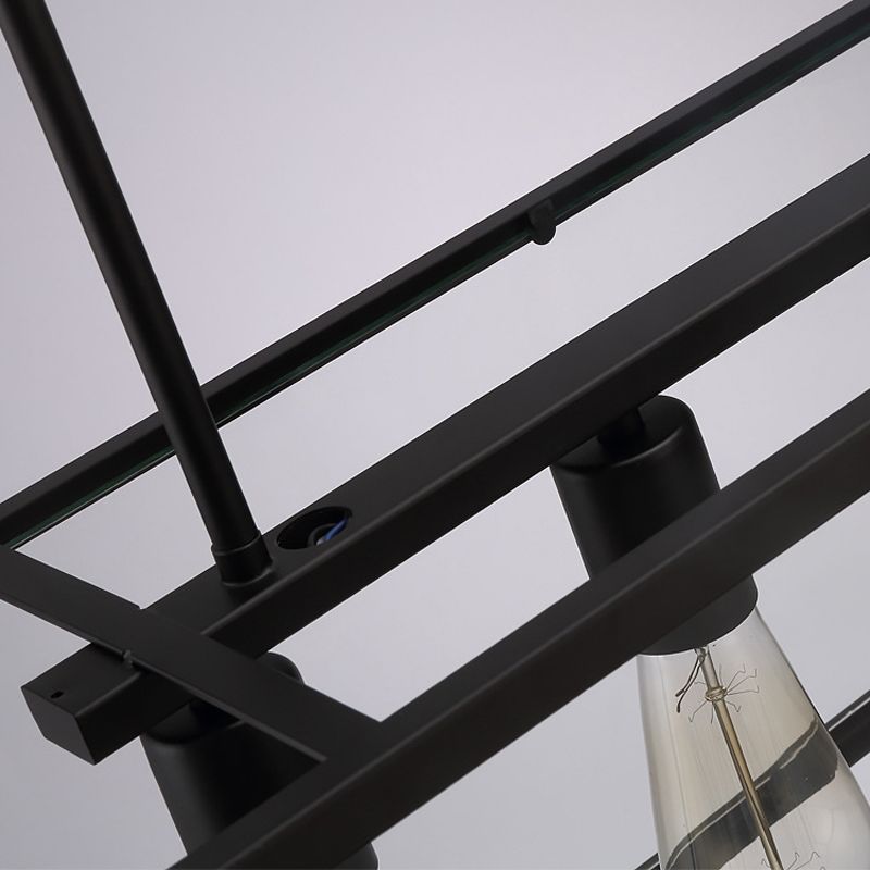 Industrial Trapezoid Island Lighting Metal Multiple-Light Island Pendant
