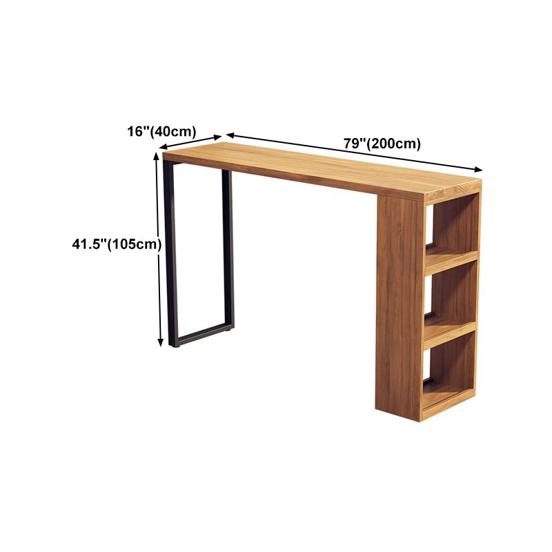 Solid Wood Bar Table Traditional Luxury Rectangle Bar Table with Sled Base