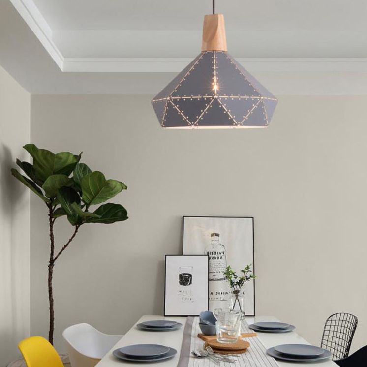 Metall Diamond Hanging Lamp Kit Moderner Stil Down Lighting Anhänger für Esszimmer